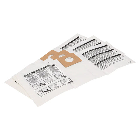 Disposable Filter Bags For 3 Gallon Vacuums Pack Of 3 lying flat, easy install for dry debris and fine dust