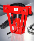 Heavy Duty Manual 16 Ton Hydraulic Pipe Bender For Copper Exhaust Tubes with red frame and precision dies.