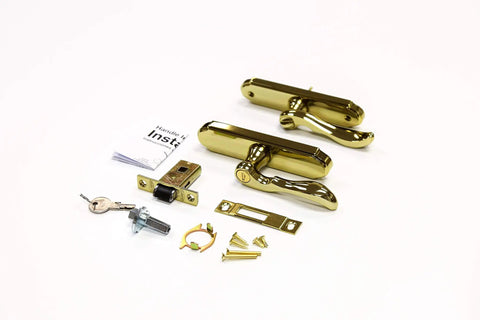 Storm Door Handle Set With Keyed Deadbolt Brass Lever Mortise M2 Edge Bore Ready For Easy Install Exterior And Interior Levers Replacement Kit