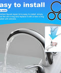 Moen 96778 O-Ring Kit For Kitchen Faucets, installation diagram and rubber spout seals displayed near faucet spout
