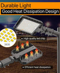 3 Pack 150W LED Shoebox Parking Lot Lights With 22500 Lumens 5000K Dusk Till Dawn Easy Install Slip Fitter Outdoor IP65 Waterproof