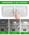 12V RV Interior Ceiling Light With Switch 4500K Natural White LED Fixture 1100 Lumens 7W Ultra Bright Durable Camper Light modes