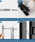 Installation steps for One Eighth Inch Invisible Cable Railing Kit Terminal Toggle Anchor Angle For Stainless Steel Cable Railing Systems T316