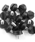 16 Piece Adjustable M6 Thread Leveling Feet With 20mm Base For Patio Chairs And Heavy Furniture Scratch Resistant Floor Protectors Zero Wobble Keeps Things Straight And Tight On Rough Wood Or Tile Floors Quick Install No Sweat - black leveling feet with steel screws