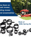 Grab This Ultimate 80 Pcs Spring Band Hose Clamp Assortment Kit For Your Smooth DIY Plumbing And Silicone Vacuum Setup. It Features Stepless Design That Snaps Right Onto Any Tubing Size. Perfect For Garage Pros And Homeowners Who Need A Solid Metal Grip. Black 65Mn spring steel hose clamps for mower and snowmobile lines