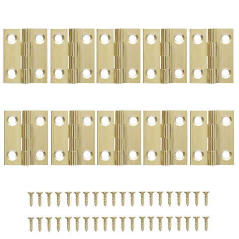 Compact Brass Mini Hinges One Inch Ten Pack With Pre Drilled Screws Ideal For Jewelry Boxes Woodworking Crafts And Tiny Gift Cases Totally Reliable Hardware That Really Hits The Spot Fast Installing Slick Finish You Gotta Have On Deck.