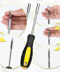 Kickass 39 Piece Household Tool Set With Sweet Organized Case For No Sweat Diy Fixes featuring chrome screwdriver with interchangeable heads.