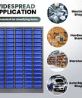 Heavy Duty Parts Cabinet With 100 Abs Drawers And Adjustable Dividers For Nuts Bolts Screws showcased in various shop environments.