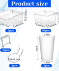 20 Piece Pegboard Organizer Set With Bins Cups Hooks And Loops For Garage Workshop Workbench And Office Pro Grade Clear Pegboard Storage System showing individual sizes of bins, cups, and hooks