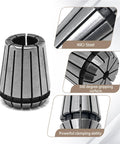 Close-up of 9 Piece ER32 Spring Collet Set For CNC Milling Lathe Engraving Machines with 40Cr steel and 360-degree grip