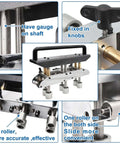 Detailed view of Roller Bender Kit For 0 To 90 Degree Bends, 13 To 130mm Rollers, showing gauge, knobs, six rollers, and handle for standing seam roofing.