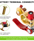 Battery Terminal Connectors 2 Pack Quick Disconnect Terminals With Anti Corrosion Pad Positive And Negative Top Post Ends For Car And Marine Use Durable Brass With Tin Plated Finish Easy Install