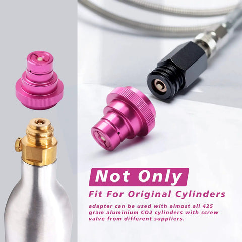 Easy Connect CO2 Quick Adapter For Soda Makers Upgraded Universal Connector With TR21-4 Male Thread Fits 60L CO2 Cylinders purple