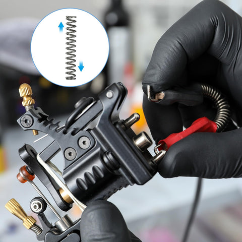 Tattoo machine with Beefed Up Heavy Duty Compression Springs Set 7mm Outer Diameter 1mm Wire 40mm Free Length in detail
