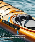 All Water Ready Kayak Fishing Rail System With Manual Lock Dual End Guard For Easy Install Holds Rod Holders And Fish Finders Cups Fits Yaks Jon Boats And Small Boats 2 Pack, black nylon track with 316 stainless screws on kayak