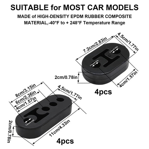 Nyuemystery 16 Pc Weld-On Exhaust Hanger Kit With Heavy Duty Zinc Rods And Rubber Insulators For Car Truck Suv To Stop Vibration Noise, EPDM rubber spacers