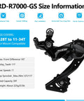 11 Speed Road Bike Derailleur Direct Mount RD R7000 GS Upgrade For Sweet Shifts Lightweight Build Rock Solid For Any Road Bike Quick Gear Changes Smooth Street Ready Ride displaying size information and compatibility.