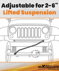 Adjustable Front Track Bar For Ram 2500 3500 2003-2013 Fit 2-6 Inch Lift, illustration of front suspension