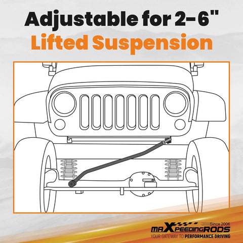 Adjustable Front Track Bar For Ram 2500 3500 2003-2013 Fit 2-6 Inch Lift, illustration of front suspension