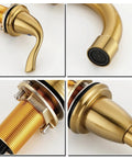 Gold faucet components showcasing 3 Hole Widespread Matte Black Bathroom Faucet With Detachable Aerator 8 Inch Vanity Sink Tap