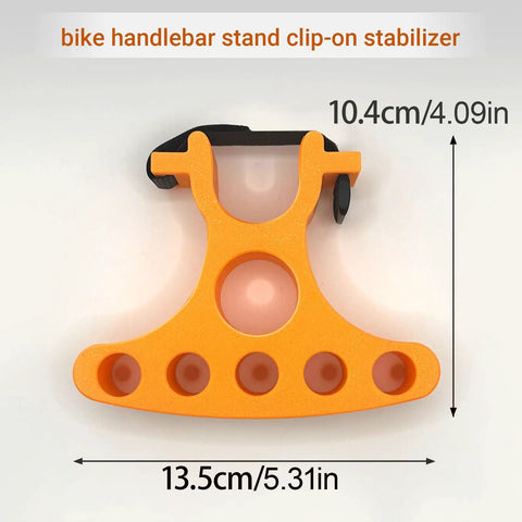Orange bike handlebar stand clip-on stabilizer, 13.5cm x 10.4cm, from Two Pack Bike Repair Stands With Handlebar Support For Quick Bike Maintenance Portable Adjustable Jacks Universal Fit For Most Mountain And Road Bikes Compatible With Jasion Huffy Dynacraft And Other Popular Brands