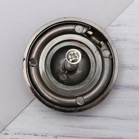 Back view of 5-Piece Round Vintage Single-Hole Drawer Pulls Metal Cabinet Knobs With 47mm Ring Diameter for furniture