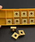 10 Piece Set Next Level Heavy Duty Carbide Turning Inserts For Lathe Machining Steel And Stainless Steel With PVD Coating SNMG431 MA Gold Durable High Precision Finish MSSNR Holder