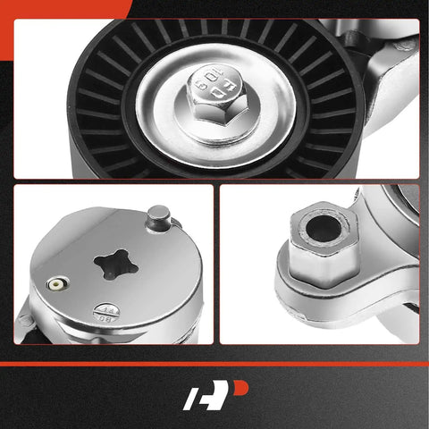 Serpentine Belt Tensioner Assembly With Pulley For Toyota Camry 2012 2017 RAV4 2009 2018 close-up components view