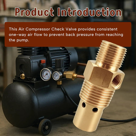 Pro Grade Brass Air Compressor Check Valve Replacement With One Half Inch Tank Npt Three Eighths Inch Tube One Eighth Inch Npt Unloader Port One Way Flow Control Valve in workshop