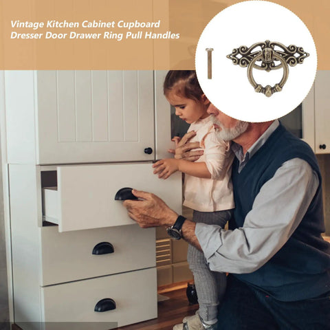Gotta Love The Vintage Charm On These Antiqued Brass Cabinet Pulls Super Tough Zinc Alloy Drawer Handles To Spruce Up Your Home And Kitchen Solid Build Ten Piece Set Includes Screws, featuring vintage ring pull handles.