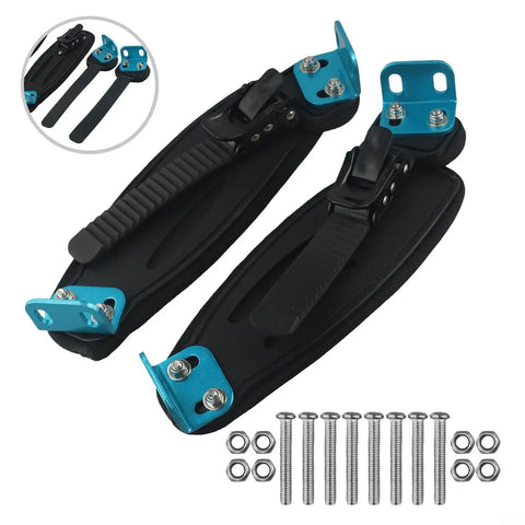 Adjustable Foot Strap For Electric Skateboards With Easy Install Buckle And Rubber Nylon Fixing Band, blue version with screws