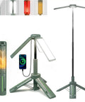 Rechargeable Camping Lantern With Stand And Telescopic Pole 8000mAh Power Bank 8 Modes Waterproof Stepless Dimming