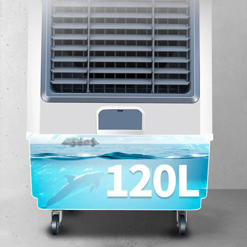 Straight Up Solid Portable Swamp Cooler, No Fuss Evaporative Air Conditioner With Big Water Tank And Bright Led Screen For Bedrooms Or Home Offices, Smooth Chill Flow To Keep You Comfortable, 120L water tank.
