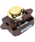 Cabinet Push Button Latch Keyless Cupboard Lock With Smooth Finish For RV Yacht Motorhome Campervan Caravan Brown Base Gold Color
