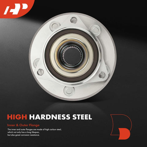 Front Wheel Bearing And Hub Assembly 5 Lug Fit For Jeep Grand Cherokee 2011-2021, Grand Cherokee WK 2022 And Dodge Durango 2011-2023 High Load Capacity For Axial And Radial Loads Smooth Operation Durable Replacement Part, round steel design