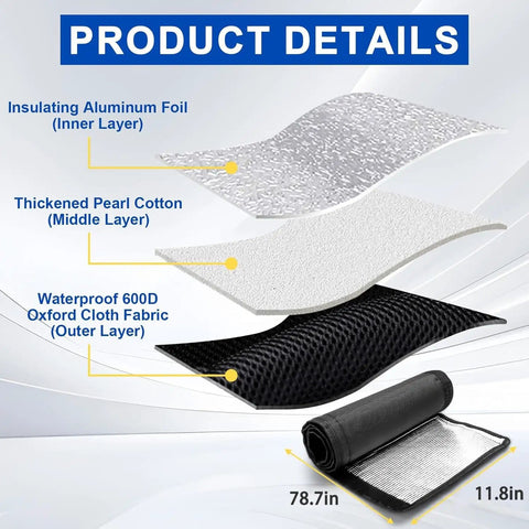 All Weather HVAC Insulation Sleeve For Mini Split Lines With Reflective Foil Line Set Cover showing material layers and dimensions