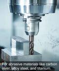 Carbide Square Nose End Mill Bit 3/32 Inch Shank 1 Inch Cutting Length 3 Inch Overall 4 Flutes TiAlN Coated Milling Cutter For Hardened Steel HRC 53 to 55 30 Degree Helix Beefy Metal Milling Tool