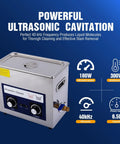 Heavy Duty 6.5L Ultrasonic Cleaner With Heater And Timer 180W Stainless Steel Bath Delivers 40KHz Deep Cleaning, product display