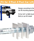 Heavy Duty Aluminum Alloy Auto Lift Leveling Shims Kit For 2 Post And 4 Post Car Garage Repair with mounted car lift and anchor bolts.