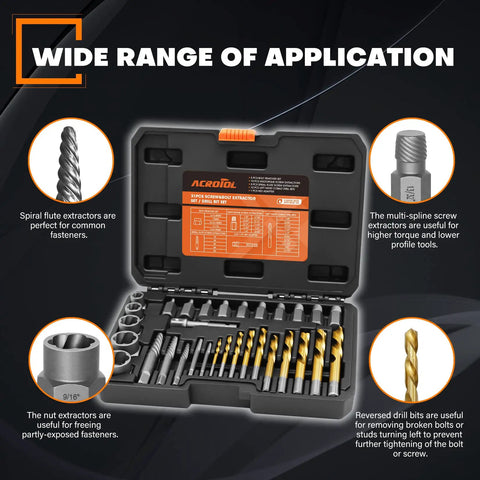 Six Piece Twist Socket Lug Nut Remover Tool Kit For Half Inch Drive Impact Use with contents displayed in open case
