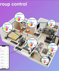 Diagram showing smart home app control for Slim Four Inch LED Recessed Lights 4 Pack With Dimmable WiFi App Control