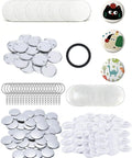 All In One Button And Keychain Making Kit With 100 Button Backs 20 Keychain Bases 120 Blank Papers And 120 Clear Film Sheets