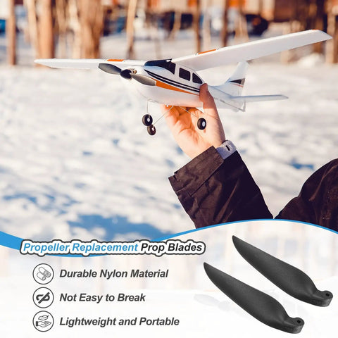 RC Glider Propeller Replacement Prop Blades 6x4 Inch Nylon Folding Propeller For Spinner D28-D48mm shown with model airplane
