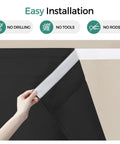 Blackout Curtain Set Two Panels 52 Inch Wide By 54 Inch Long Light Blocking Drapes installation, no drilling or rods needed