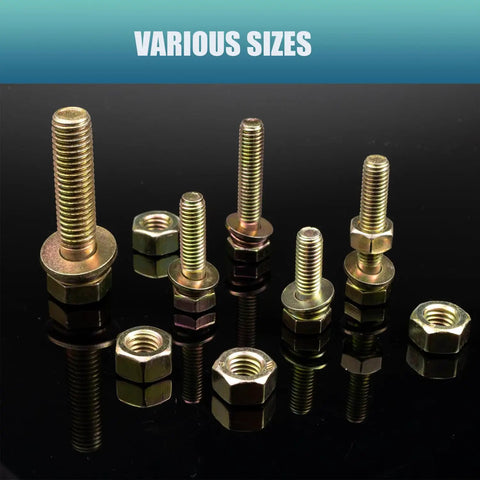 Heavy Duty Metric Bolt And Nut Set 705 Pieces M6 M8 M10 M12 Class 8.8 Hex Bolts And Nuts Zinc Plated Kit With 15 Common Sizes