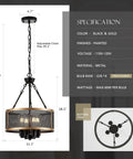 Dope Black And Gold Mesh Drum Chandelier Semi Flush Mount Ceiling Light Six Light Fixture specifications overview