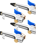 Four Piece Lever Blow Gun Set With Rubber Tip Nozzles And Safety Tips, Pro Grade Quarter Inch NPT Inlet Air Tool for multiple uses