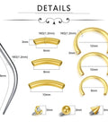 Rook Piercing Jewelry Kit 16G Taper Insertion Tool With Hypoallergenic Stainless Steel CZ Septum Rings sizes 8mm to 12mm Gold Bar
