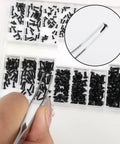 Hand using tweezers from 500 Pcs Micro Glass Screws Repair Kit With Tweezers And Screwdriver M1.2 M1.4 M2 Tiny Laptop Glasses Screws Assortment For Electronics Repair Watches SSDs M2 Hard Drives Black
