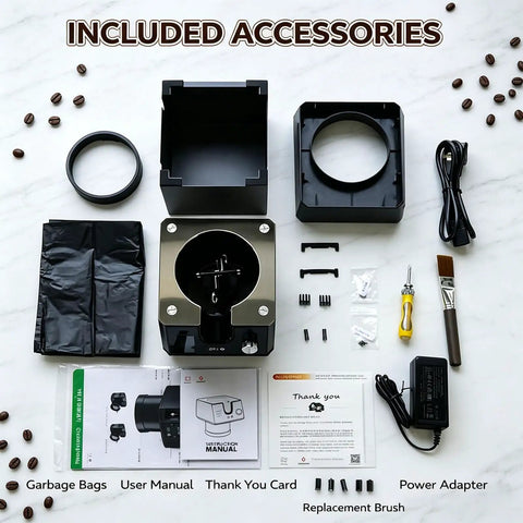 Included accessories for Electric Portafilter Cleaner Automatic Espresso Puck Sucker With Smart Sensor Induction.